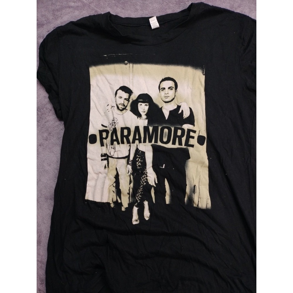 Paramore Shirt Black Graphic Concert Unisex Cotton Shirt Sz 2 XL